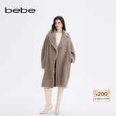 bebe2025秋冬新款 博主同款 女士含羊毛泰迪毛绒感大衣472102