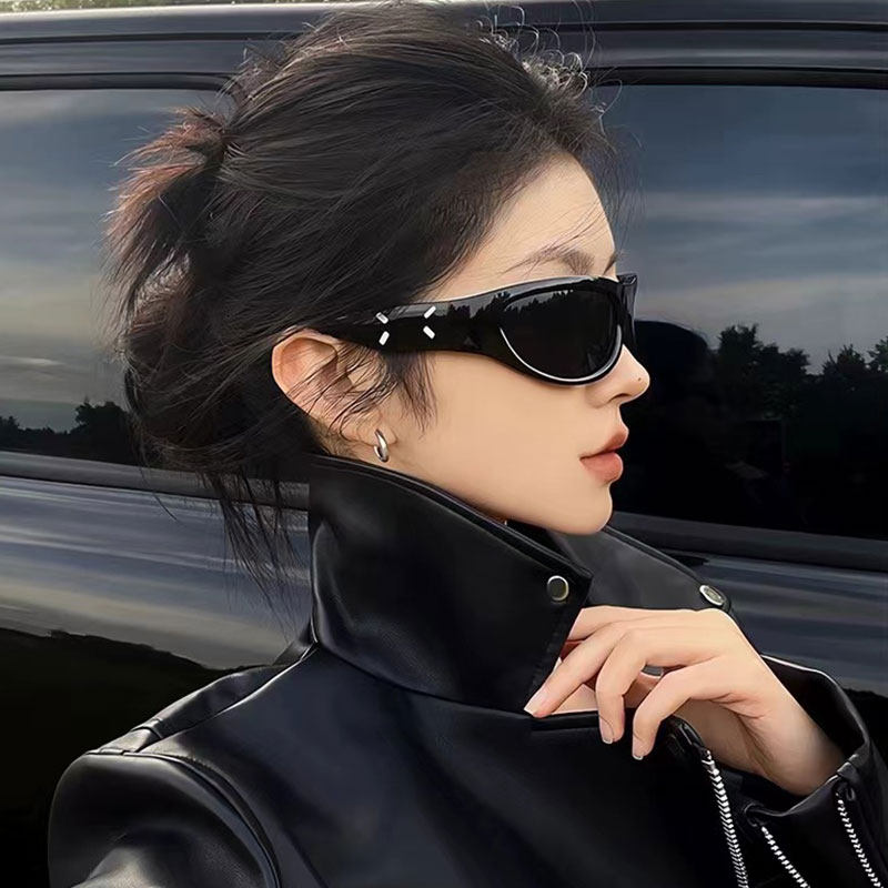猫眼墨镜女款2024新款高级感辣妹欧美风太阳眼镜潮酷圆脸遮阳方脸图片