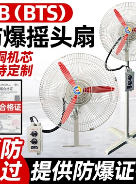 220V防爆摇头扇BTS FB-500壁挂式式750牛角扇380V防爆风扇600落地
