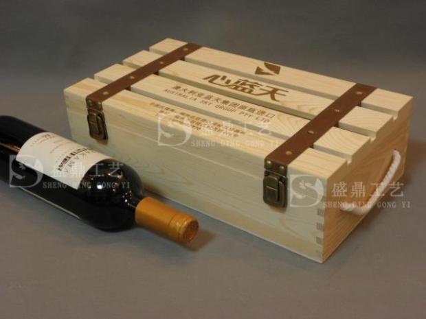 双支装红酒木盒镂空盖子双瓶装酒盒松木酒盒红酒木箱订做高档酒盒