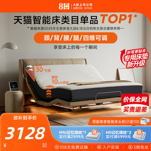8H智能电动床头腰背脚可调
