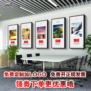 公司办公室励志挂画企业文化墙标语装饰画定制现代简约会议室壁画