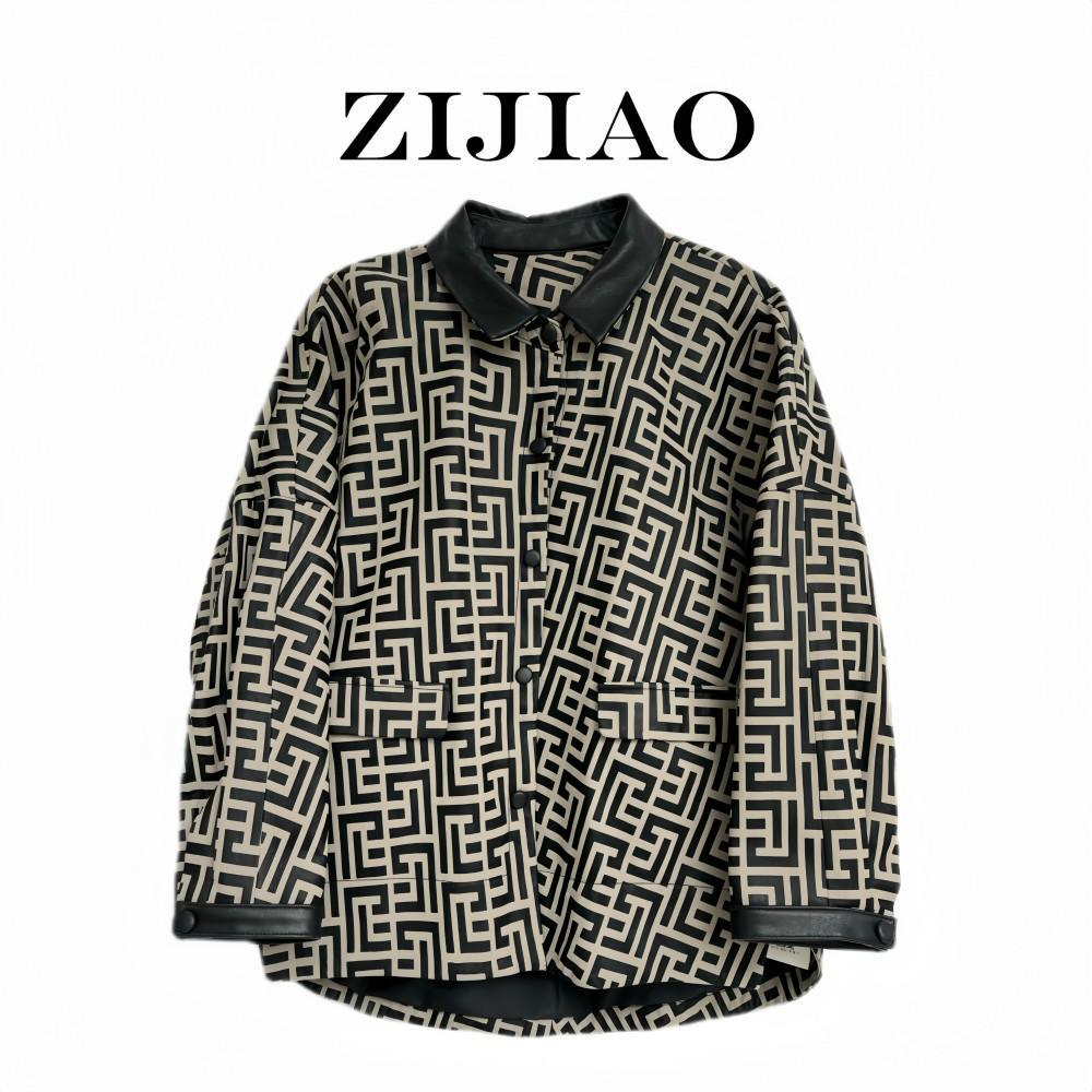 【妮妮推荐】1皮衣外套真皮气质设计师 STFS-3036