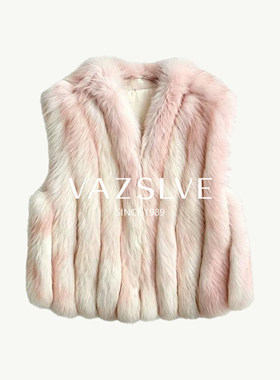 【VAZSLVE/全新奢品】贵气立领狐狸毛皮草马甲外套  CWPC-9603