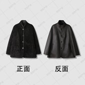 轻奢百搭拉贡皮毛一体外套 时尚 正反两穿 99Y073 高端线
