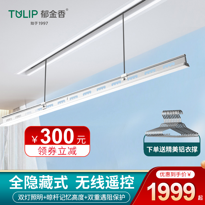 郁金香电动单杆隐藏晾衣机