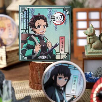正版鬼灭之刃刀匠村篇58MM徽章盲盒炭治郎吧唧动漫谷子周边二次元