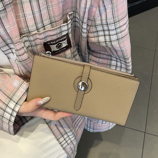钱包女款2025新款真皮长款小众设计拉链卡包二合一女式长夹高级感