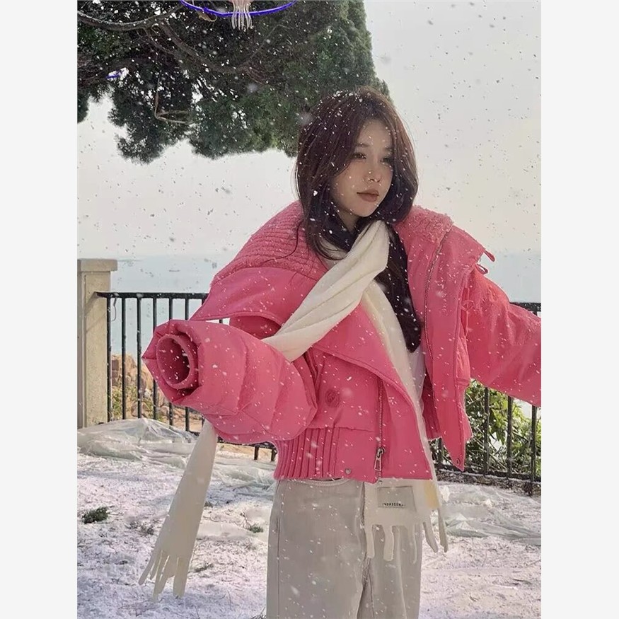 白鸭绒羽绒棉袄女2025冬