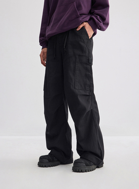 CHINISM丨梭织斜纹工装裤男冬季新款男士休闲直筒裤/CXKA48N2118