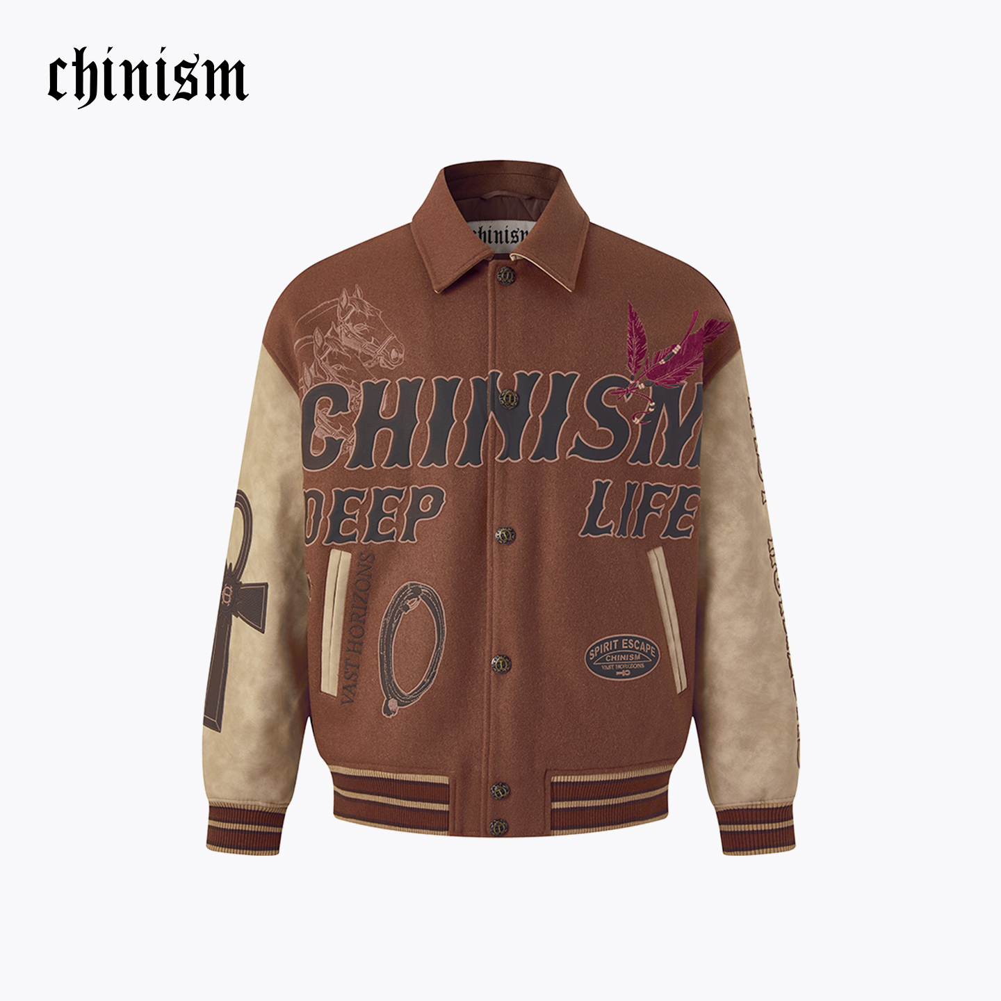 CHINISM赤尘重工刺绣棒球夹克