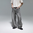 裤 CHINISM 水洗猫须撞钉男士 男2025秋季 子 12盎司微弯刀牛仔裤