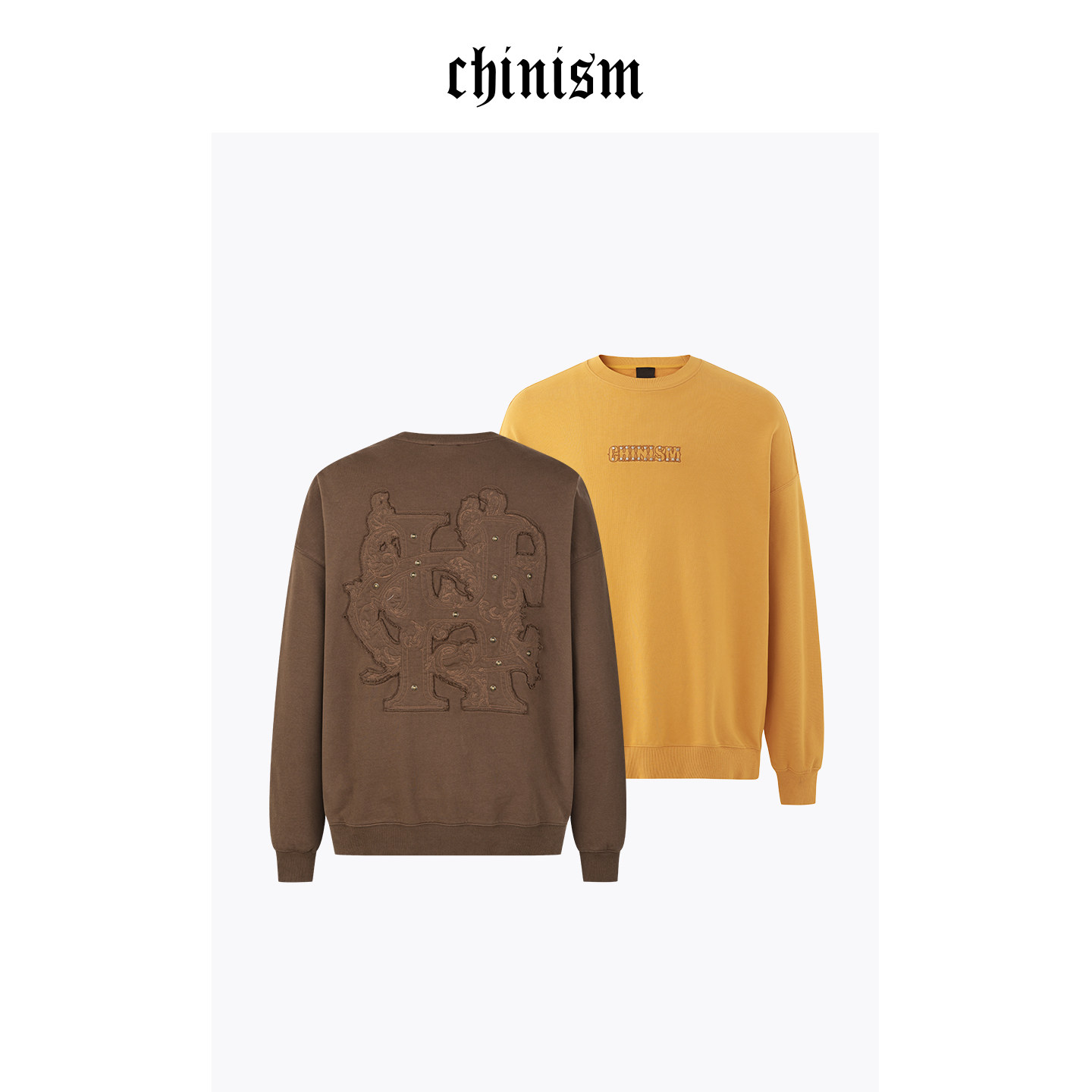 CHINISM丨贴布绣重磅纯棉圆领卫衣男秋季套头上衣/CXHB11K1061,男装,卫衣,淘宝优惠券,粉丝福利购,淘宝优惠卷