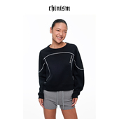 CHINISM 恒温暖皮哈梭线莫代尔卫衣女2026春季 休闲运动套头上衣