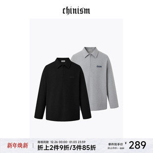 CXHB33I6040 男秋冬翻领上衣 CHINISM 重磅华夫格肌理感polo衫