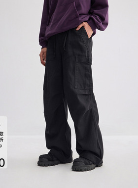 CHINISM丨梭织斜纹工装裤男冬季新款男士休闲直筒裤/CXKA48N2118