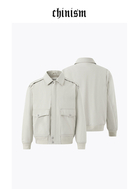 CHINISM丨多功能贴袋宽松飞行夹克男冬季翻领外套/CXHB43CH041