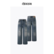 直筒休闲裤 CHINISM 新款 男春季 CXHB33N6042 复古宽松破洞牛仔裤