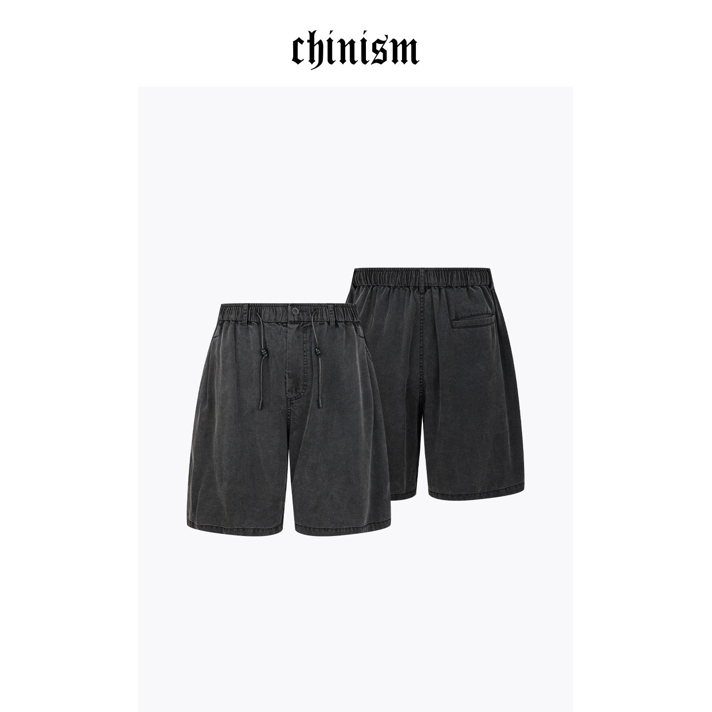 CHINISM丨莱赛尔梭织短裤男夏季水洗做旧直筒五分裤/CXQB25M2110,男装,短裤,淘宝优惠券,粉丝福利购,淘宝优惠卷