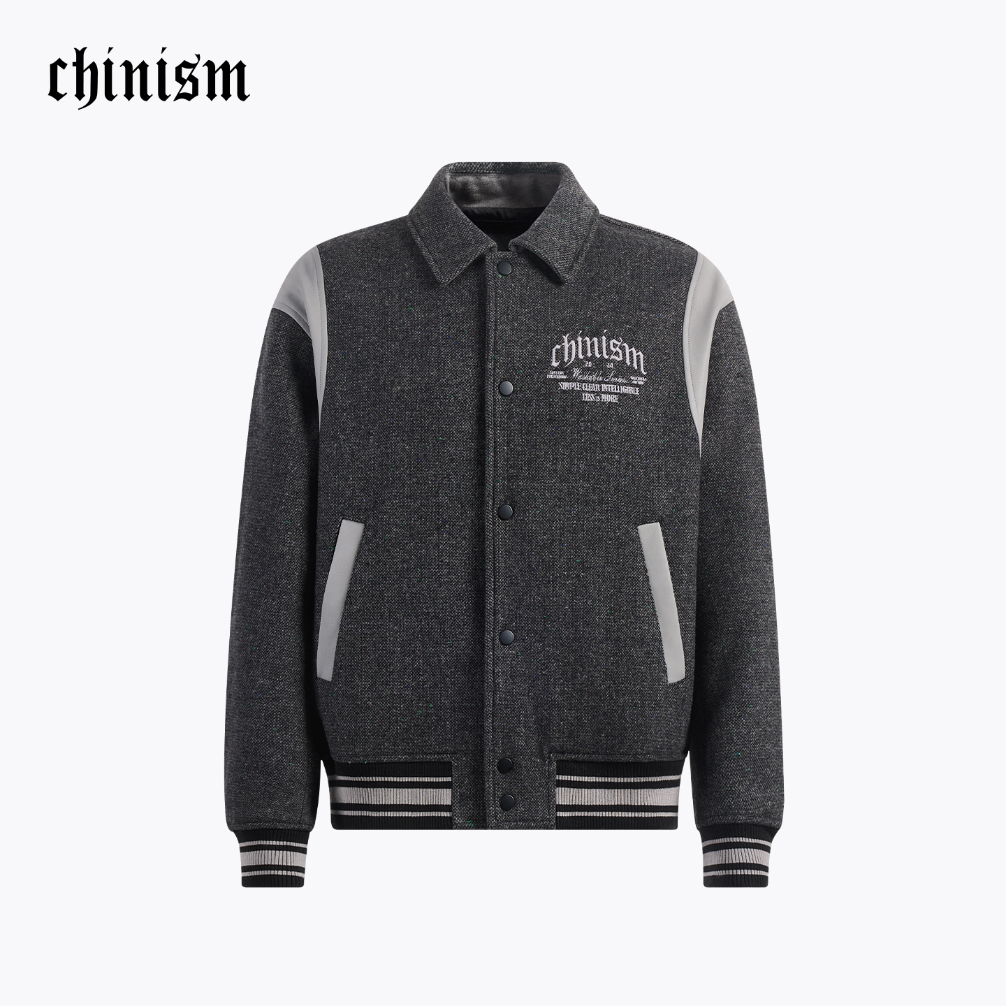 CHINISM赤尘撞色贴皮绣棒球夹克