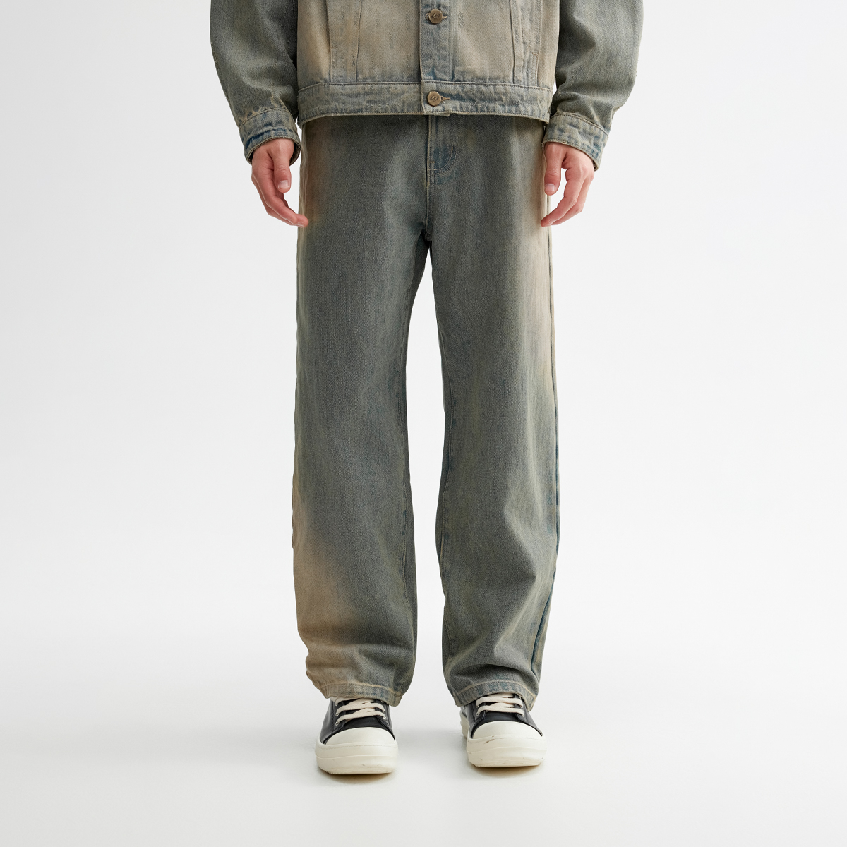 CHINISM赤尘磨破水洗牛仔裤男