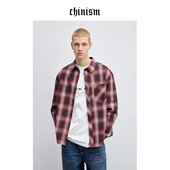 复古格纹廓形长袖 衬衫 男春季 CHINISM 休闲衬衣外套 CXHC12J4031