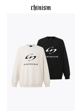 CHINISM丨405G重磅毛圈绣花圆领卫衣男冬季新款上衣/CXQA38K1002