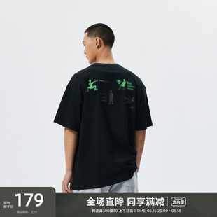 CH温感变色印花短袖 T恤男夏季 新款 上衣 CHINISM 美式 宽松男生半袖