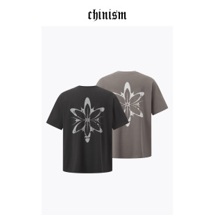 斑驳解构印花宽松t恤男夏季 短袖 新款 纯棉男士 美式 CHINISM