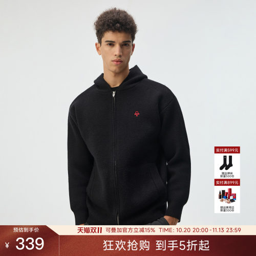 CHINISM北极绒连帽开衫毛衣男