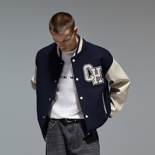 CHINISM赤尘美式拼接棒球服