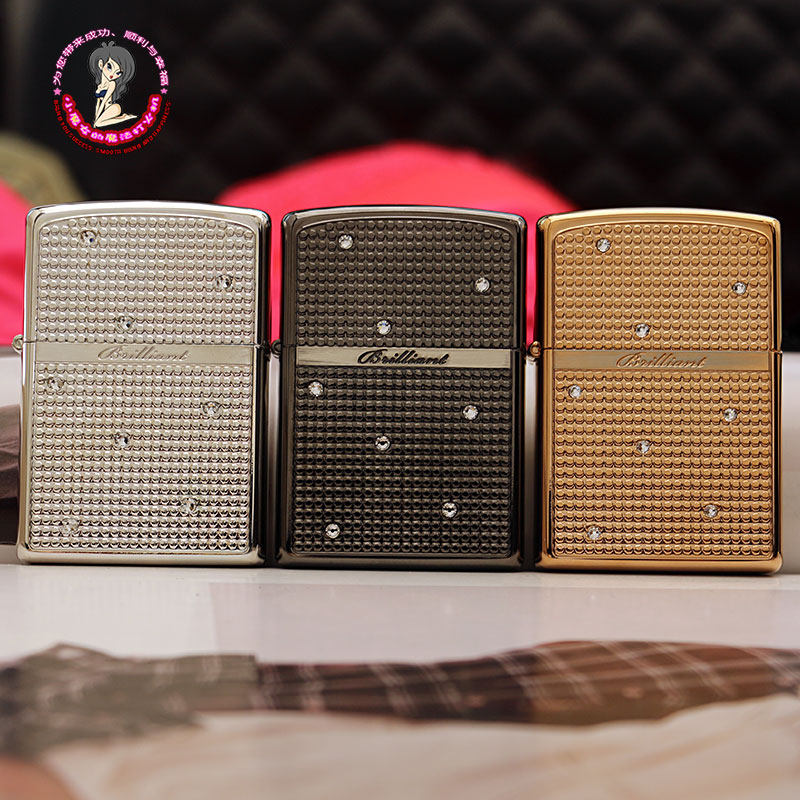 小魔女正版zippo打火机日版水晶镶嵌满天星闪烁钻石永恒情侣爱情