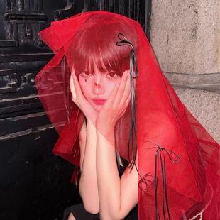 爆款万圣节cos鬼新娘装扮白红纱蝴蝶结发饰头饰百搭氛围感拍照