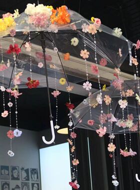 新款春日花伞儿童成人拍照古装伞走秀汉服摄影写真道具簪花伞