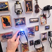 野象家博物馆艺术画冰箱贴微缩油灯相机小提琴苹果文创高级感装 饰