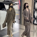 新款慵懒风套装美拉德宽松外套女搭长版吊带两件式洋装