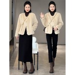 小香风加厚短款皮毛一体羊羔毛毛外套女秋冬2025新款爆款毛绒上衣