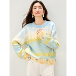 2025秋冬新款法式温柔别致多巴胺彩色时尚马海毛套头圆领毛衣女