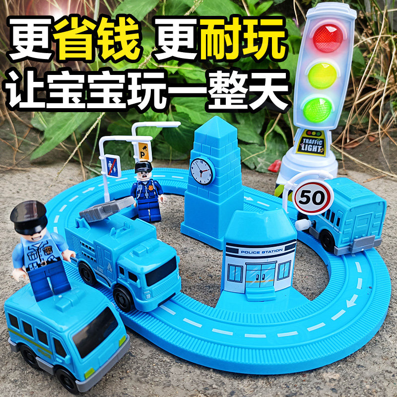 男孩益智上链发条玩具和谐号高铁