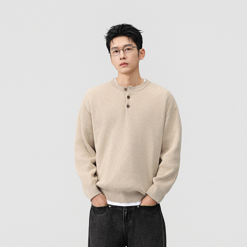 DESSO亨利领针织衫/磨毛休闲裤