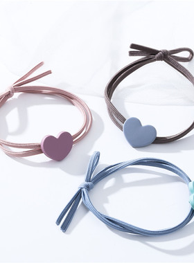 韩国ins风合金心形发绳小清新发圈百搭扎头发橡皮筋个性头绳头饰