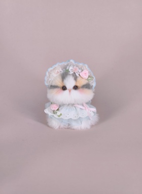 【少女三花】原创Lolita系列猫咪汽车摆件成品玩具礼物8cm高