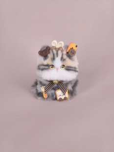 原创厨师系列猫咪汽车摆件成品玩具礼物8cm高 烤面包狸花