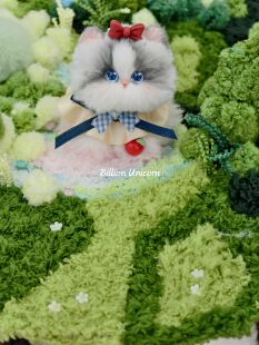 白雪公主海双布偶原创设计白猫成品扭扭棒萌宠玩具汽车摆件