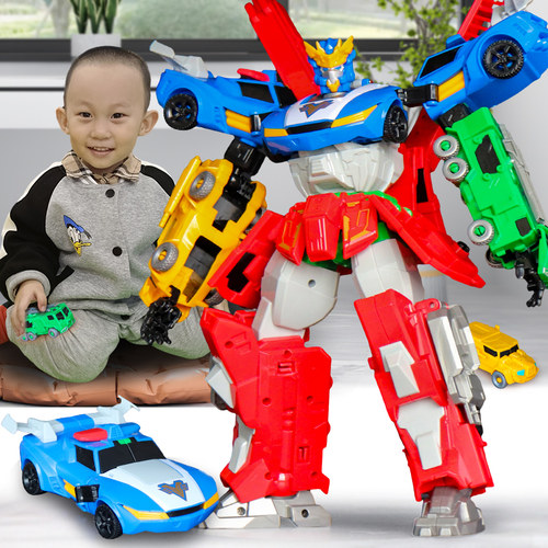 变形联盟机器人超变战神四合体变形机器人儿童玩具普力士神机手 - 封面