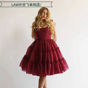 slim dress领纯色木高腰无袖 fit lace 连衣裙 sleeveless Sexy