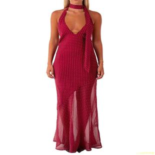 out vacation sexy seaside dressV领速卖通性感 knitted Hollow