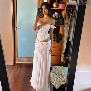 vacation dress法式 floral lace 绝美高级感度假风粉 print Sexy