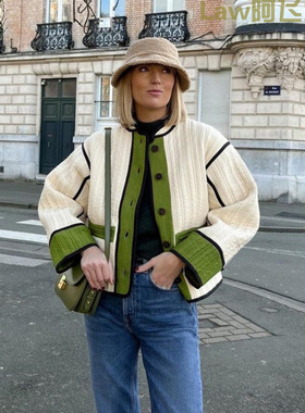 Sexy backless slim women's satin dress爆款撞色女棉衣外套