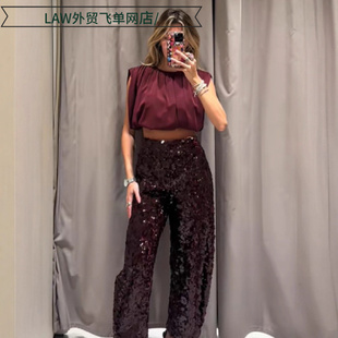 Cotton Coat时尚 潮流辣妹亮片无袖 Sexy 套装 Thermal 时尚 Casual